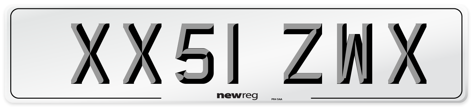XX51 ZWX Number Plate from New Reg